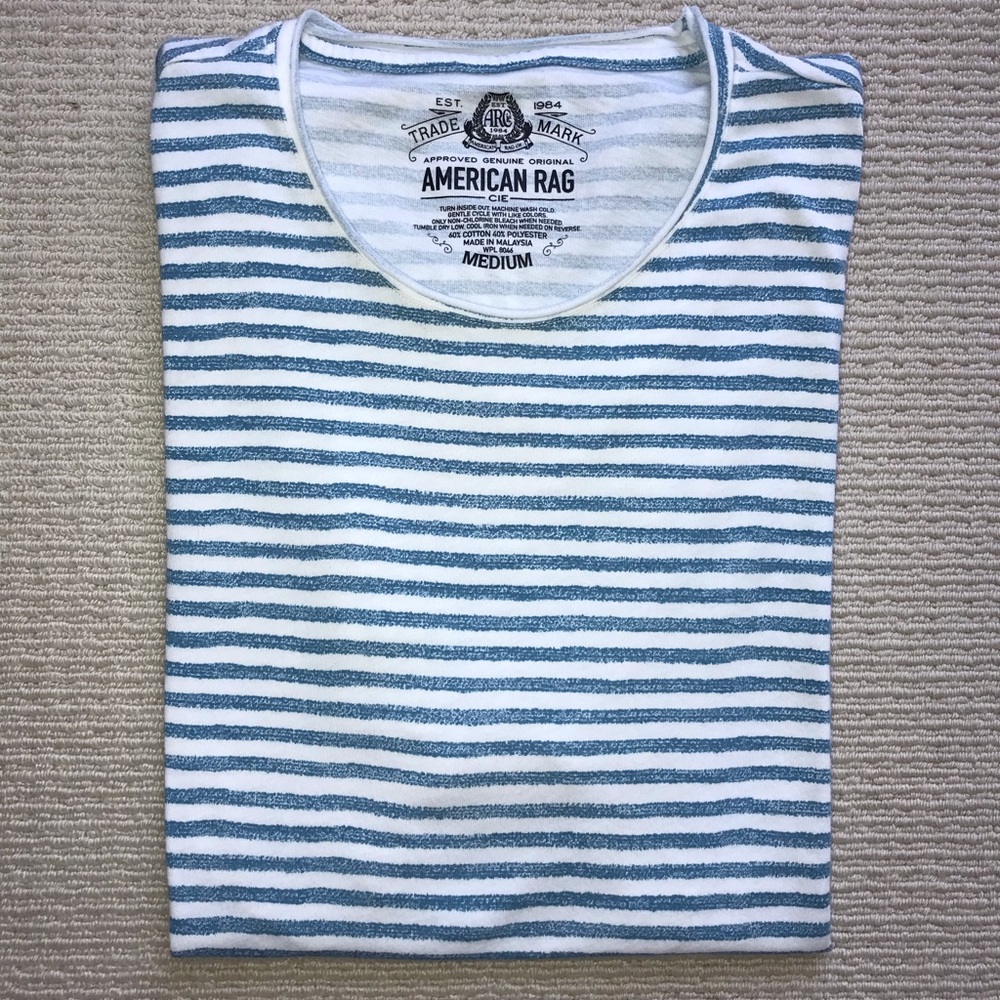 American Rag Blue Striped T-Shirt | Medium |